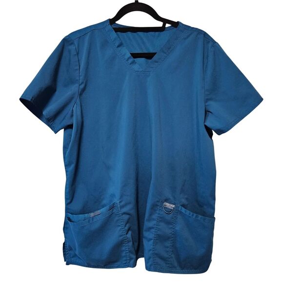 Cherokee Scrub Top Size Large Caribbean Blue - Picture 1 of 7